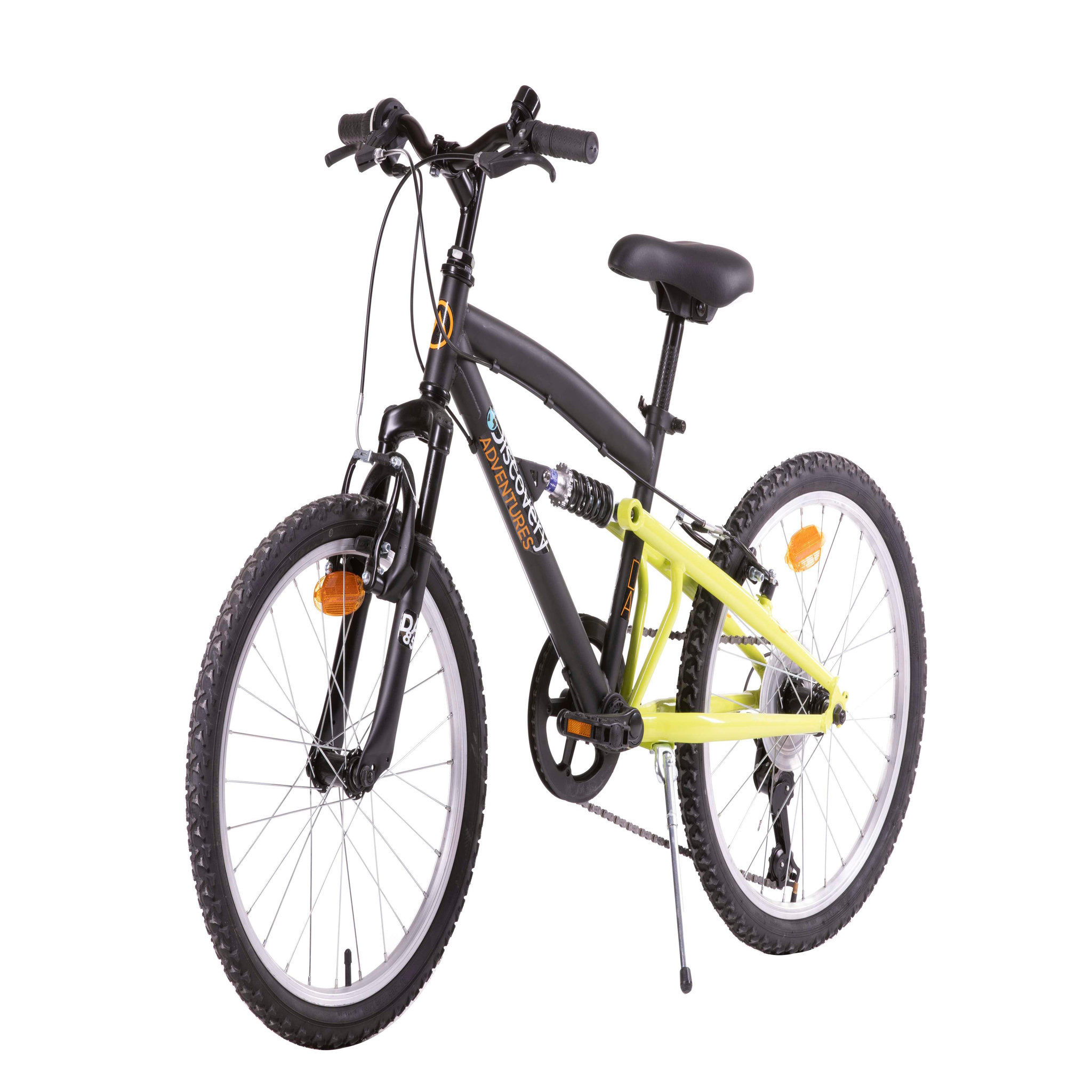 Voir la diapositive 3 : DISCOVERY ADVENTURES Vélo enfant (120/140 cm) - VTT 20'' Tout Suspendu Garçon  Discovery Adventures - Fourche télescopique - 6 Vitesses  - Dérailleur Shimano TY21 - Béquille -Frein V-brake