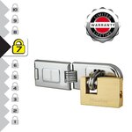 Master lock 606720EURD Pack Comprenant un Moraillon à Charnière et un Cadenas Rectangulaire à Clé