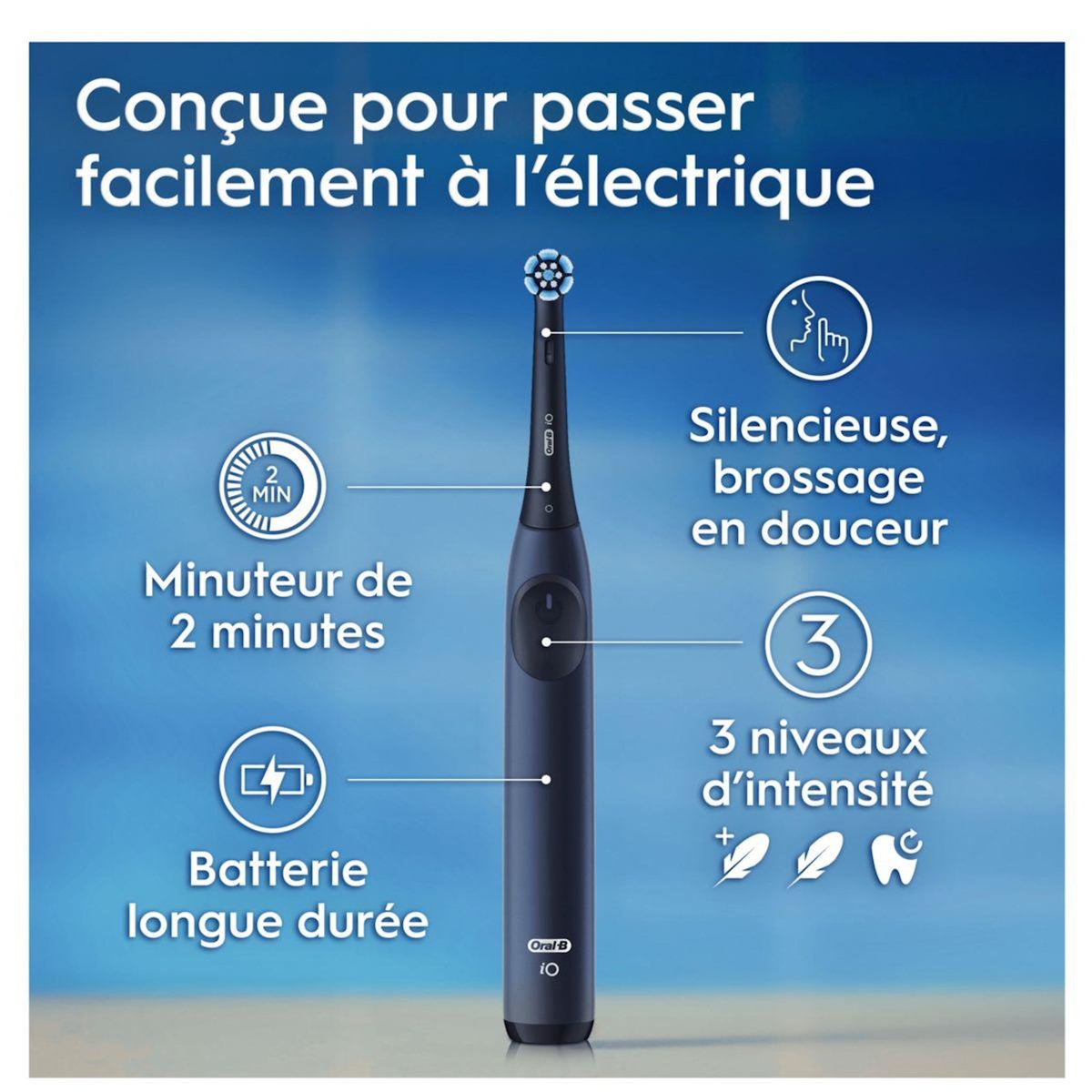 ORAL B Brosse à dents électrique iO2 Marine Blue Deep Clean + Travel Case