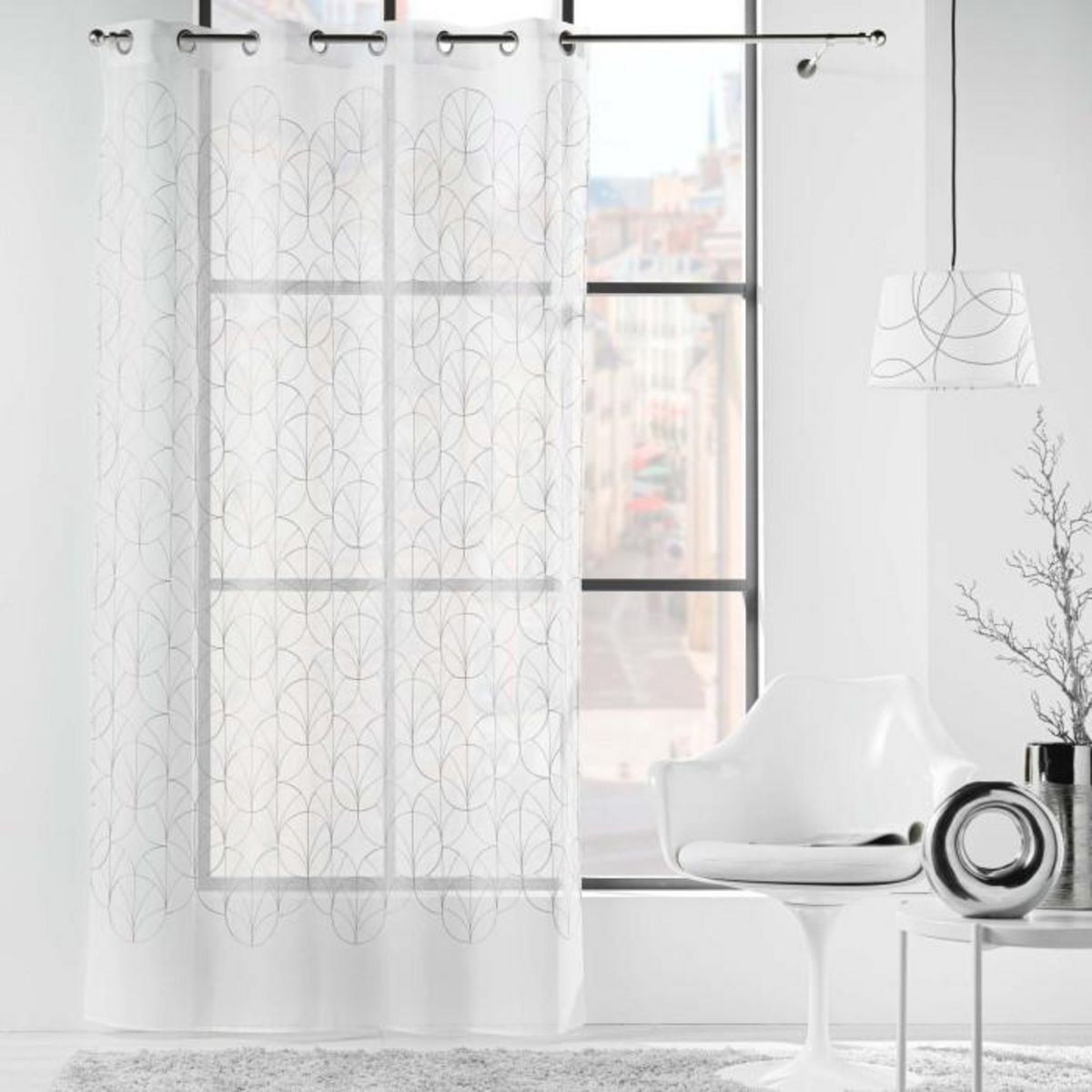 Paris Prix Rideau Voilage à Œillets  Felicia  140x240cm Argent