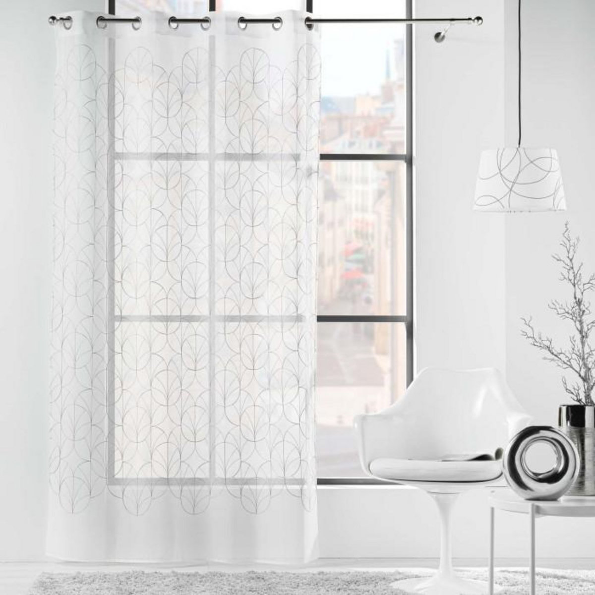 Paris Prix Rideau Voilage à Œillets  Felicia  140x240cm Argent