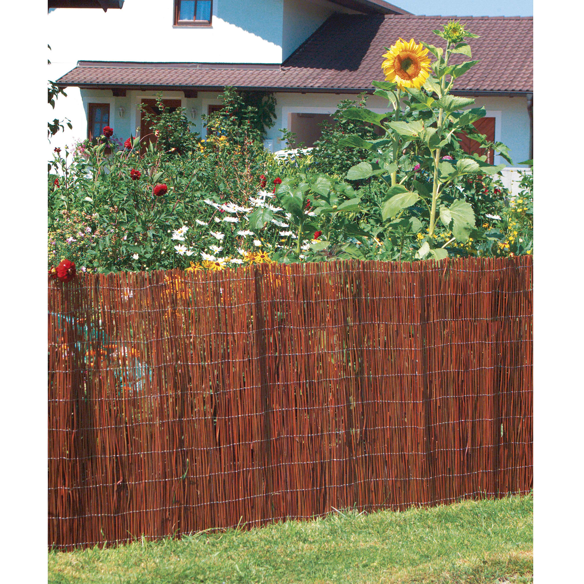 Voir la diapositive 1 :  Natte brise vue 2x3m osier naturel