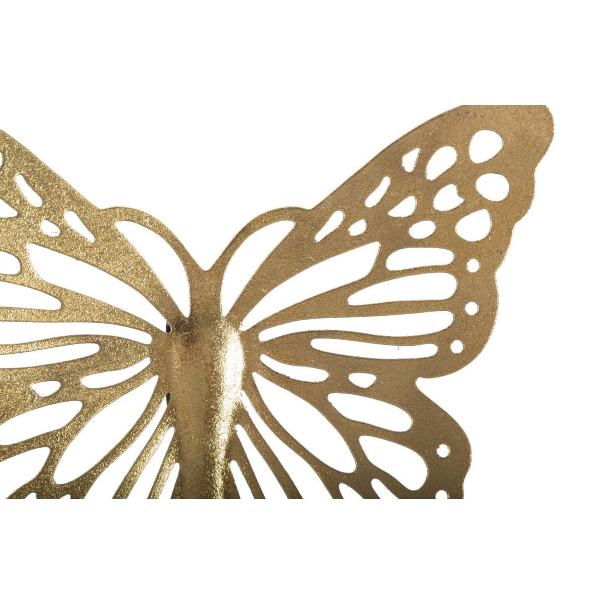 Voir la diapositive 5 : Paris Prix Lot de 4 décorations murales en métal  butterflies  35cm or