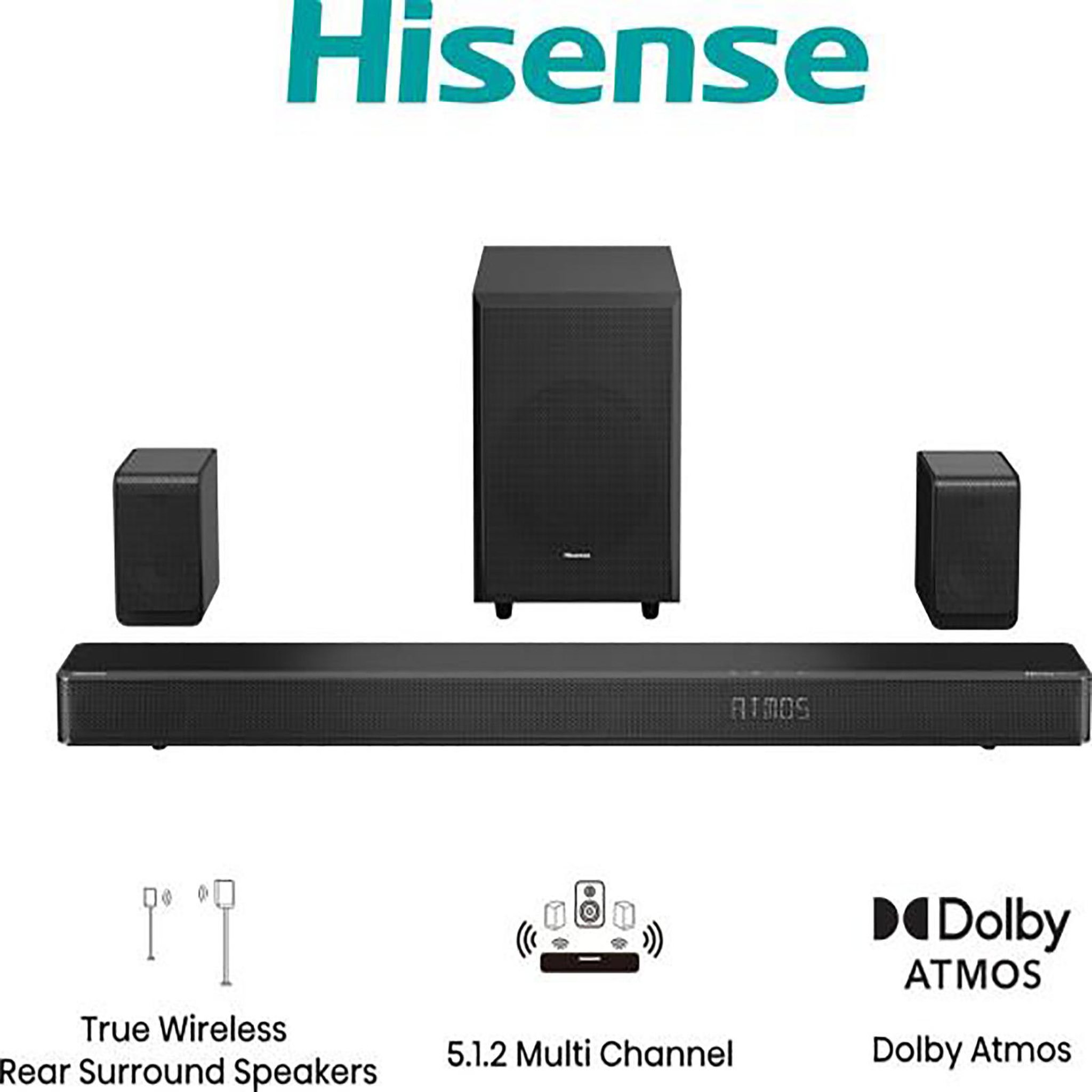 Voir la diapositive 3 : Hisense Hisense ax5125h haut-parleur soundbar noir 5.1.2 canaux 500 w