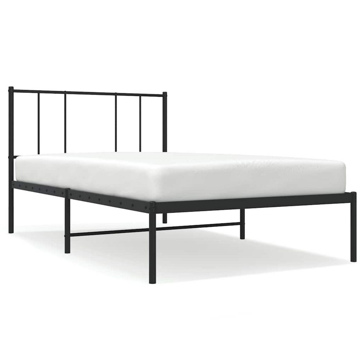 VIDAXL Cadre de lit metal sans matelas avec tete de lit noir 100x190cm