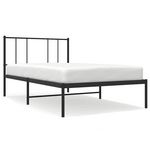 VIDAXL Cadre de lit metal sans matelas avec tete de lit noir 100x190cm