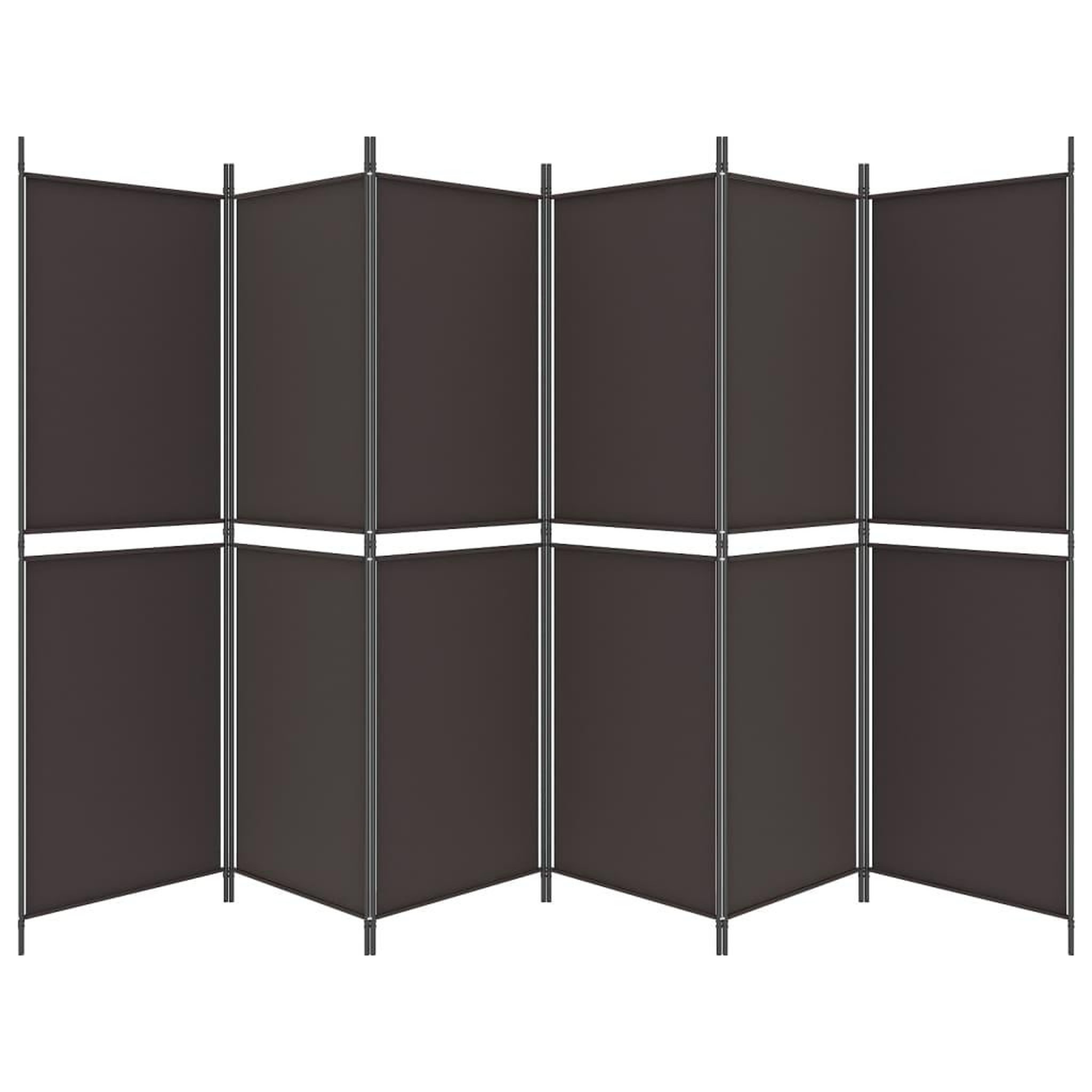 Voir la diapositive 4 : VIDAXL Cloison de separation 6 panneaux marron 300x180 cm tissu