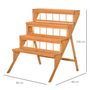 Voir la diapositive 3 : OUTSUNNY Étagère échelle à fleurs en bois - porte plante bois 4 étagères - bois sapin pré-huilé