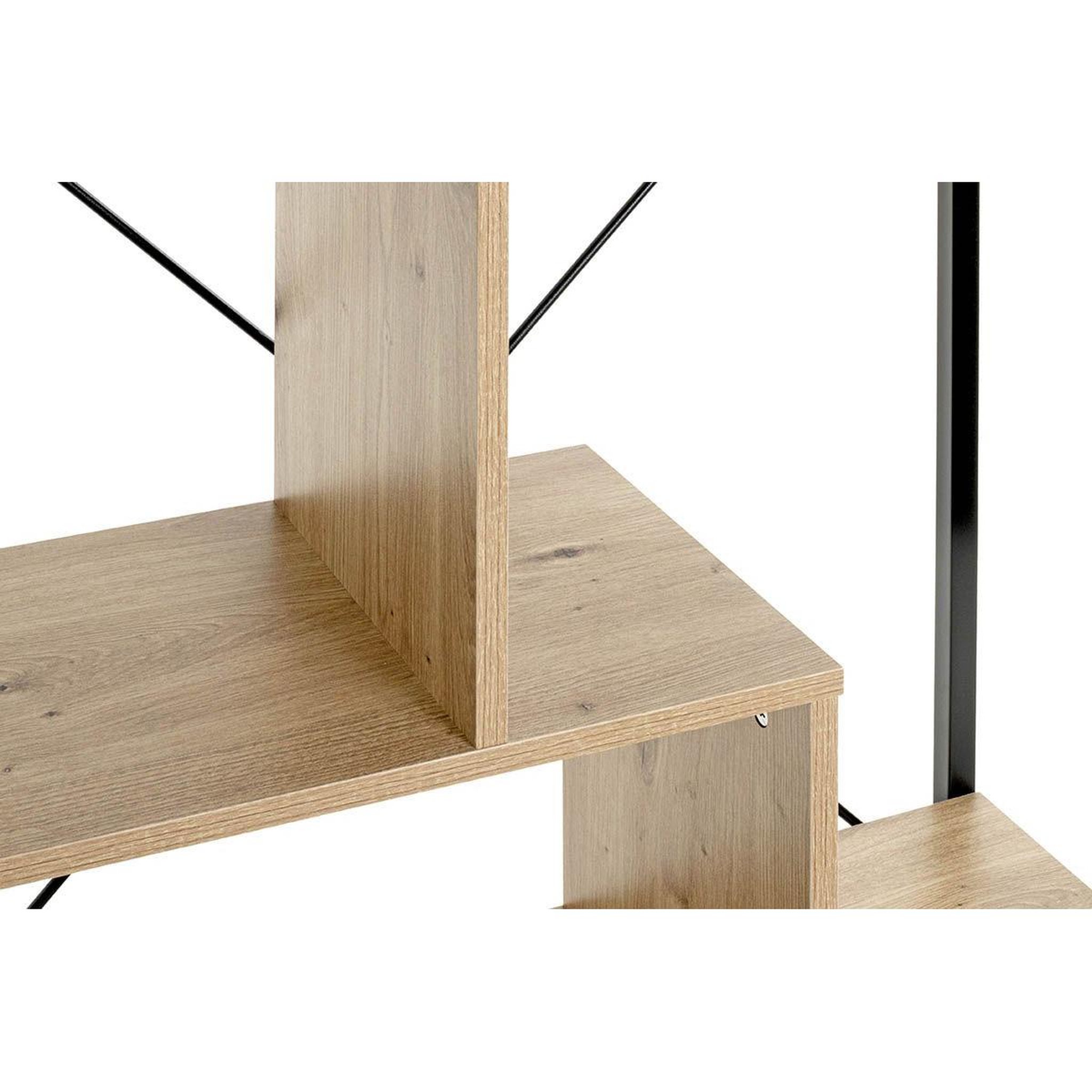 Voir la diapositive 4 : Paris Prix Étagère bibliothèque  miranda  132cm chêne & noir