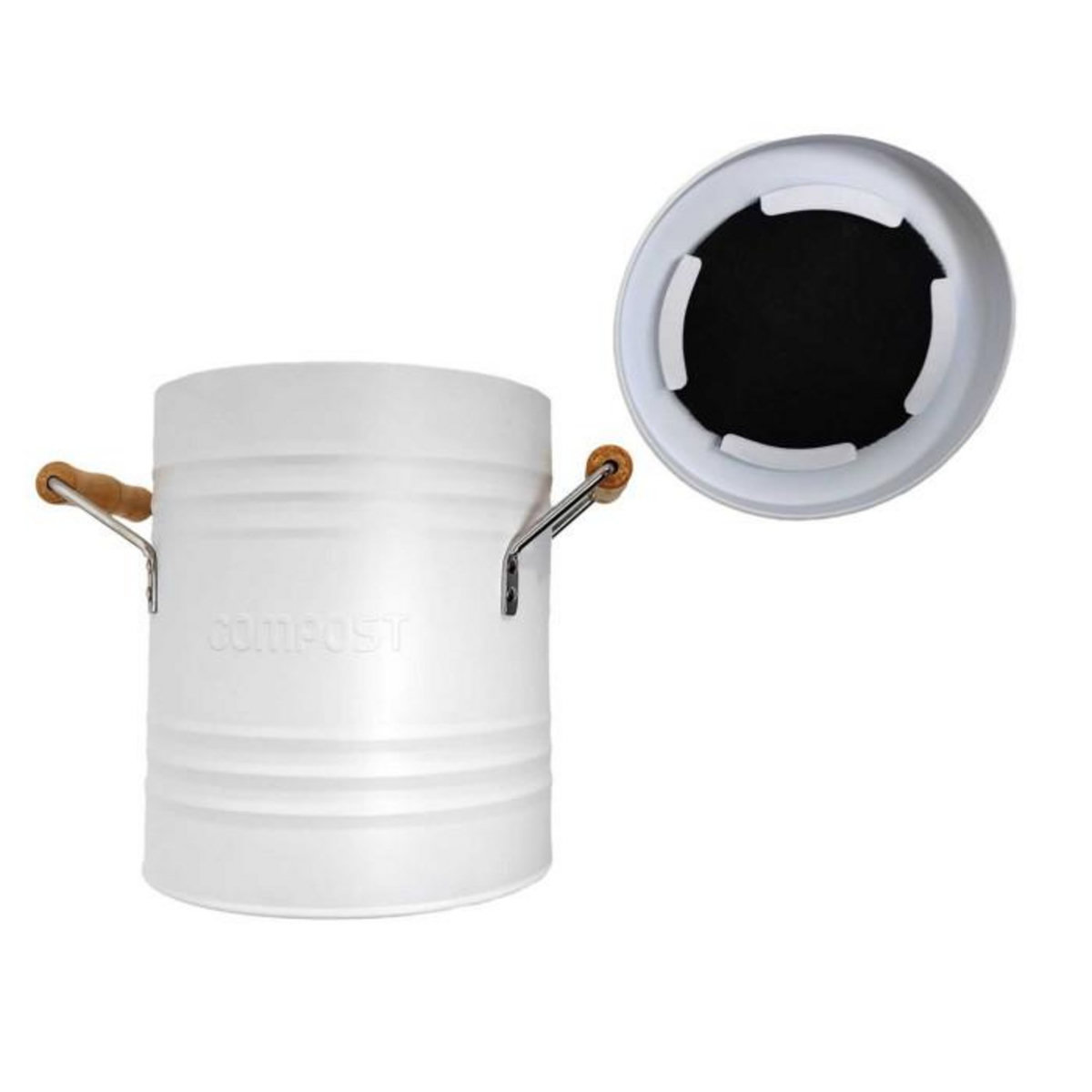 Paris Prix Poubelle en Métal  Compost  4L Blanc