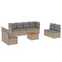 Voir la diapositive 2 : VIDAXL Salon de jardin avec coussins 9pcs melange beige resine tressee