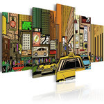 Paris Prix Tableau Imprimé  Rues de New York dans la B. D.. Coloris disponibles : Multicolore