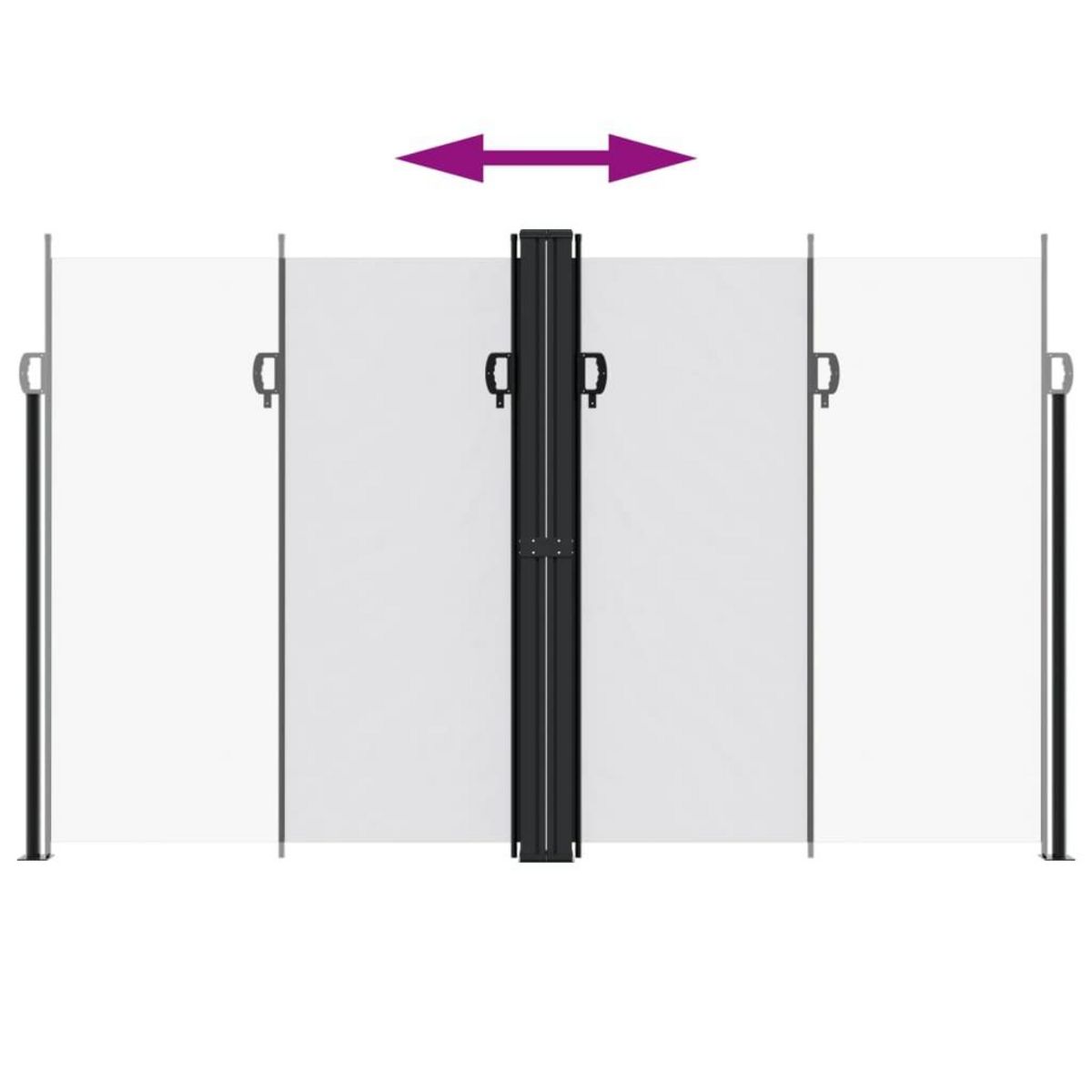 VIDAXL Auvent lateral retractable blanc 200x1000 cm