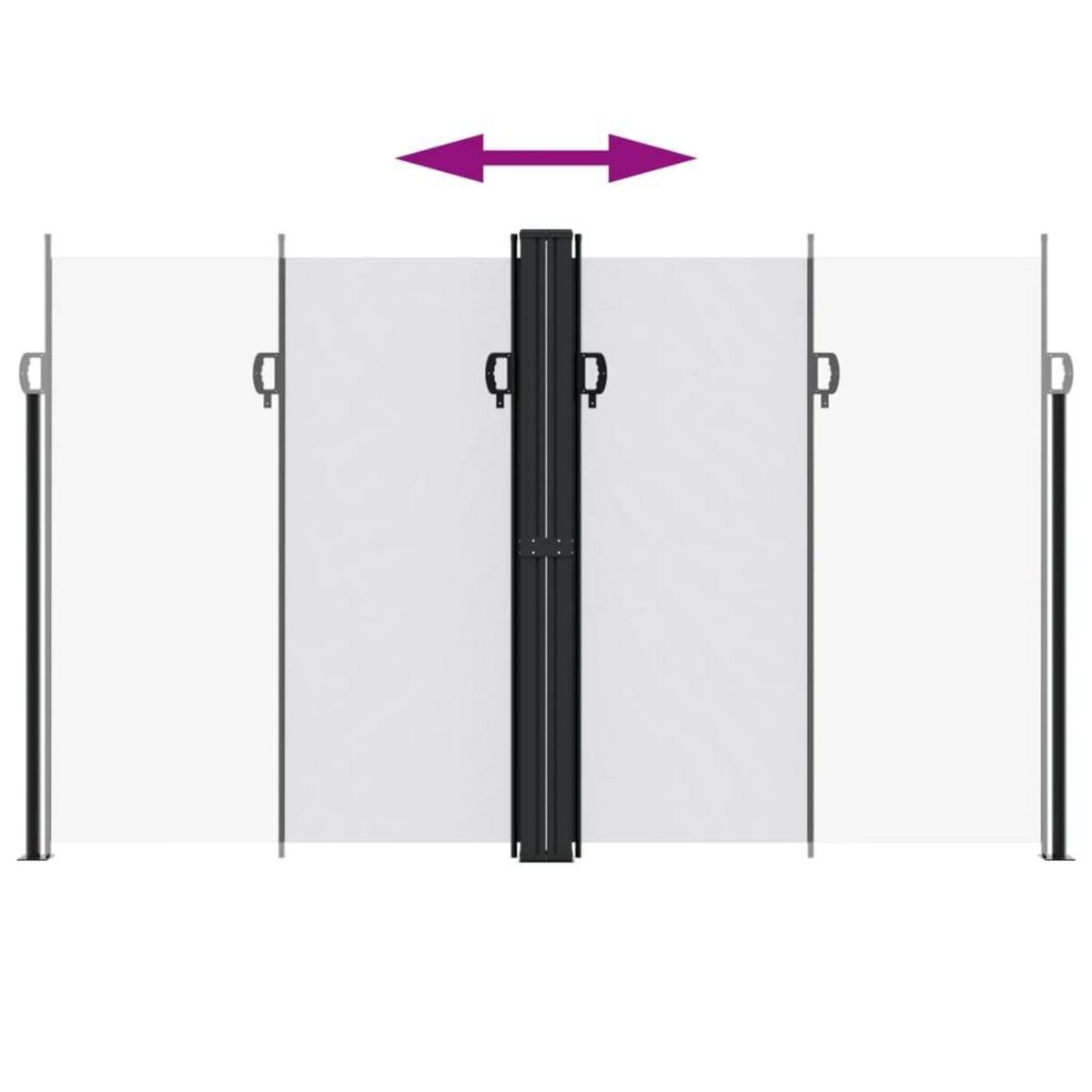 VIDAXL Auvent lateral retractable blanc 200x1000 cm