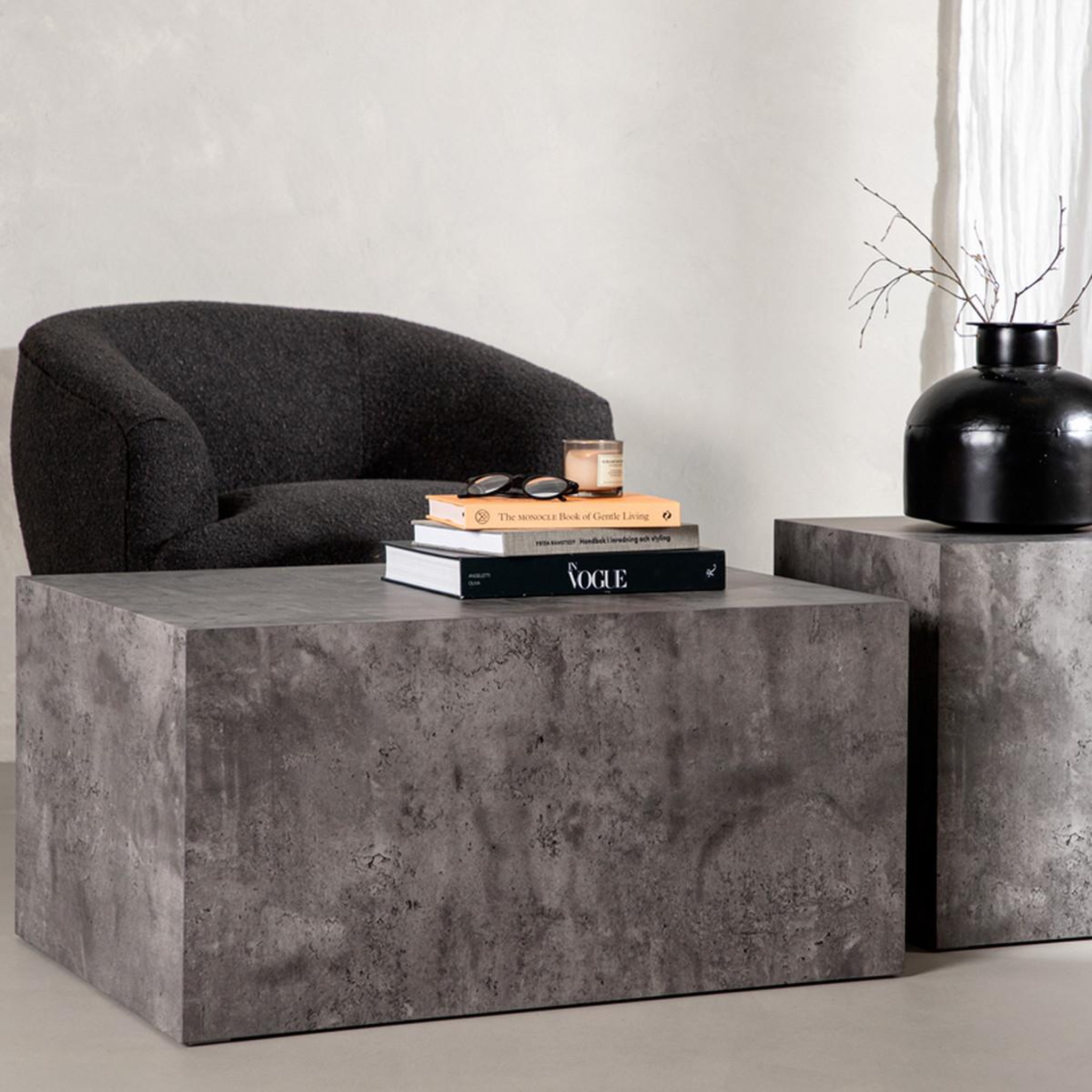 Voir la diapositive 4 : Paris Prix Lot de 2 tables basses effet marbre  york  80cm gris