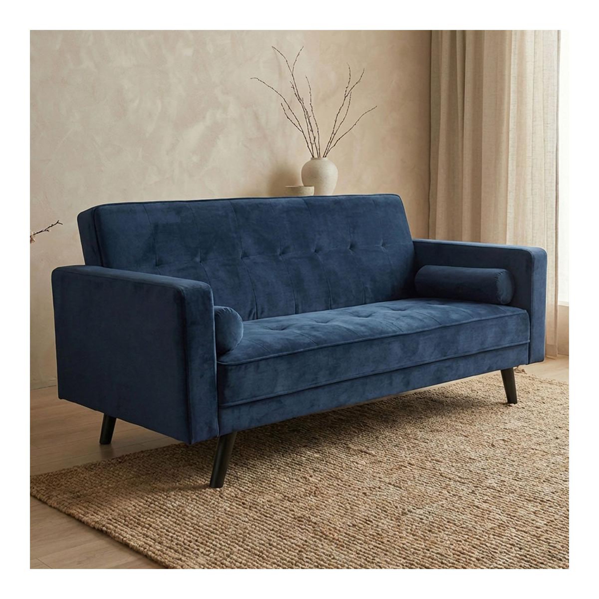 Voir la diapositive 3 : Paris Prix Canapé convertible 3 places scandinave  navya  bleu