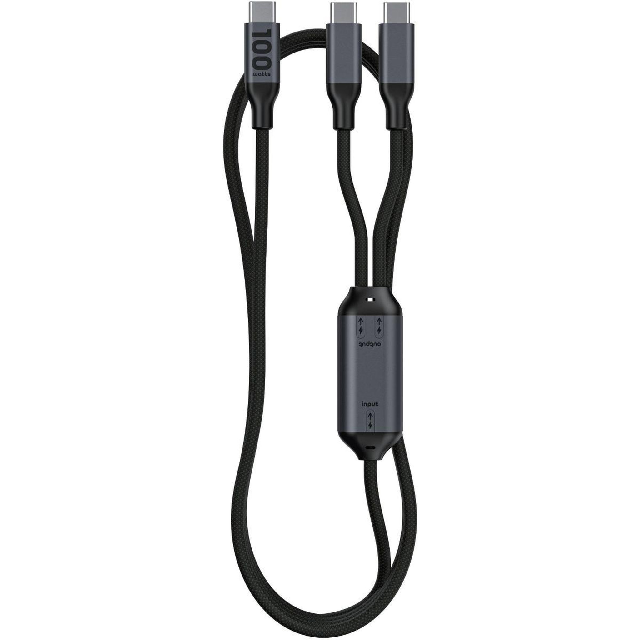 Voir la diapositive 3 : ESSENTIEL B CABLE 1.5M 100W 2 en 1 USB-C vers x2 USB-C