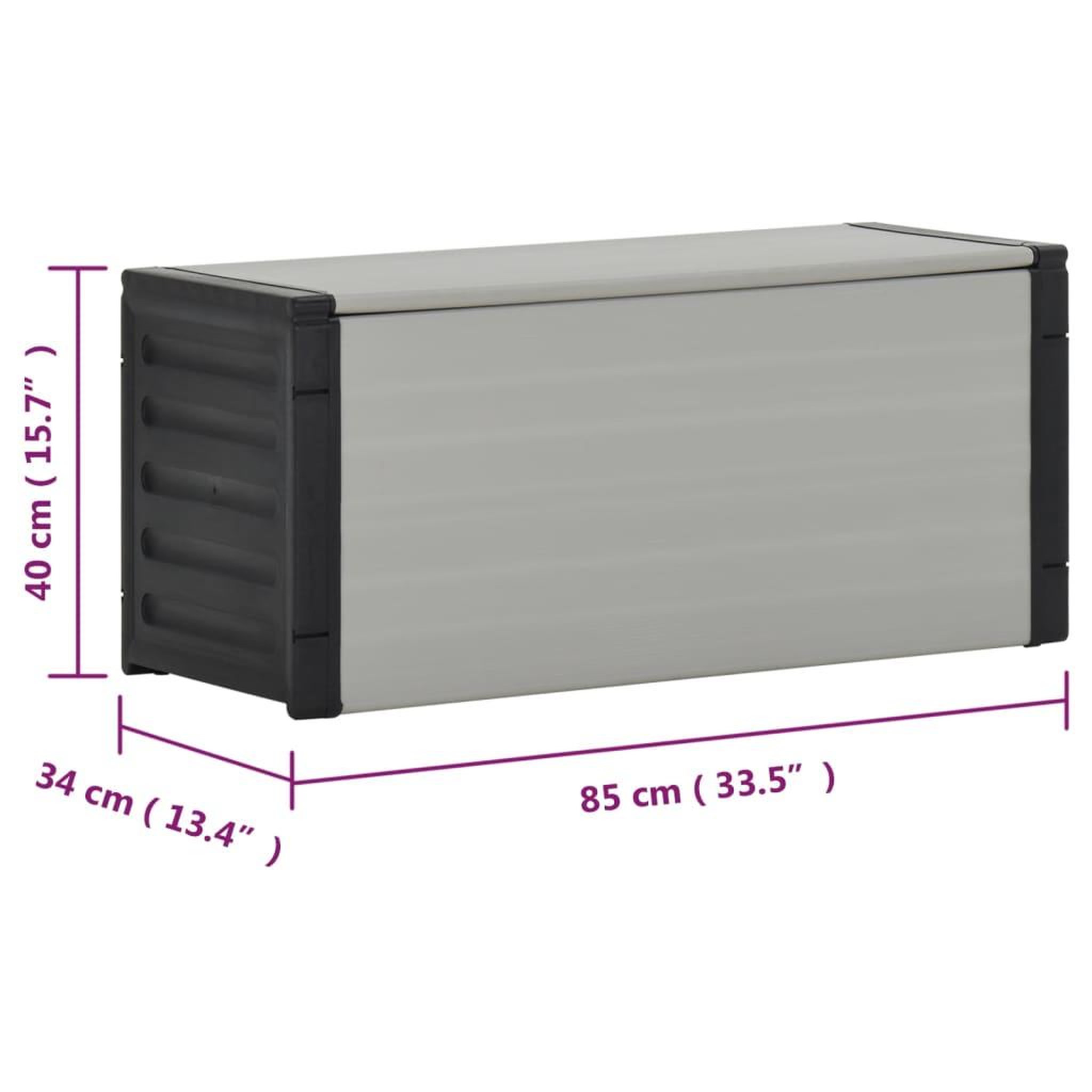 Voir la diapositive 6 : VIDAXL Armoire a dechets de jardin Gris 85x34x40 cm