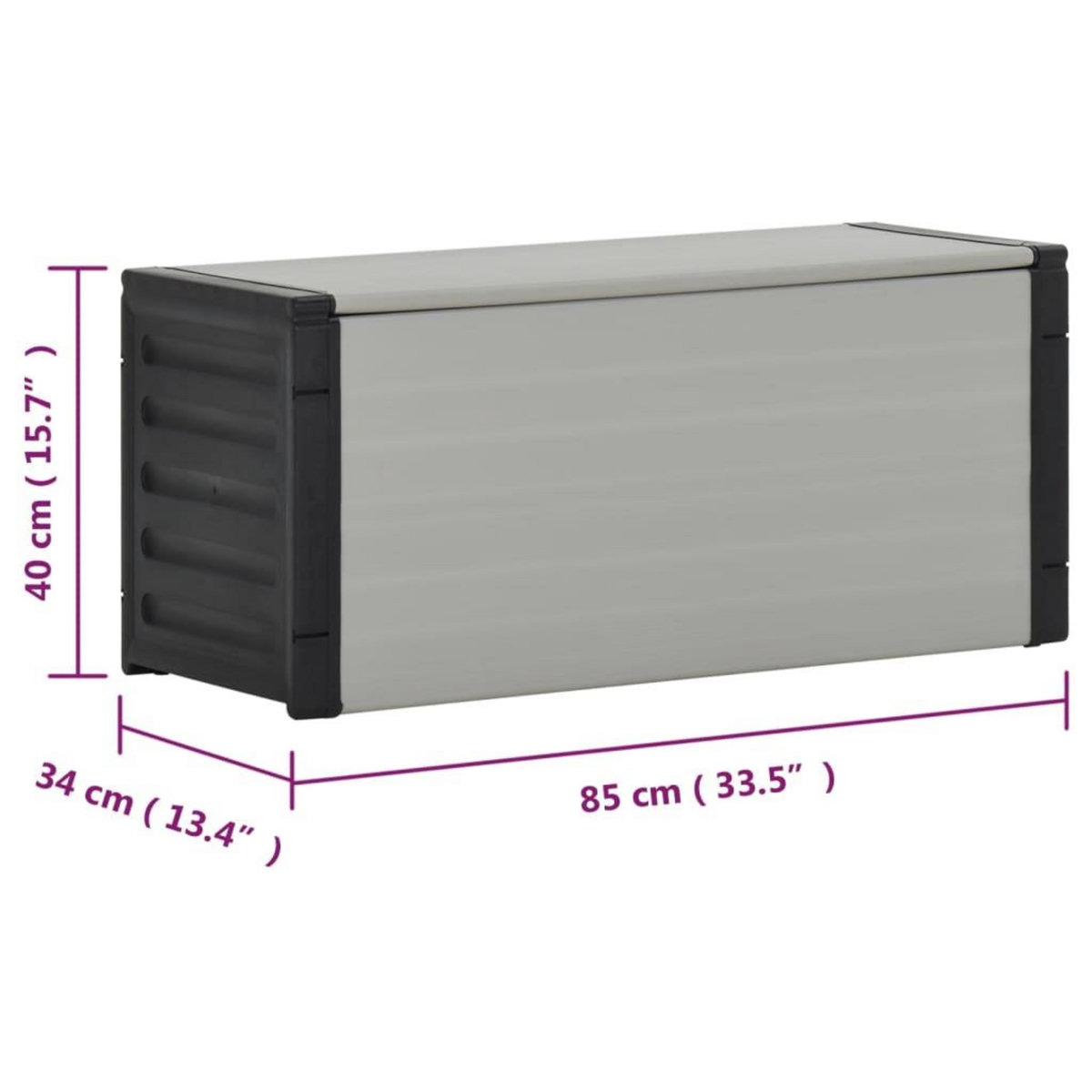 VIDAXL Armoire a dechets de jardin Gris 85x34x40 cm