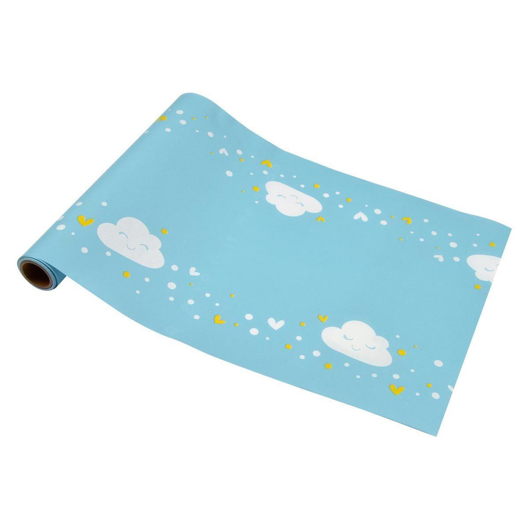 RIRE & CONFETTI Chemin de table en papier  nuage  28x500cm bleu