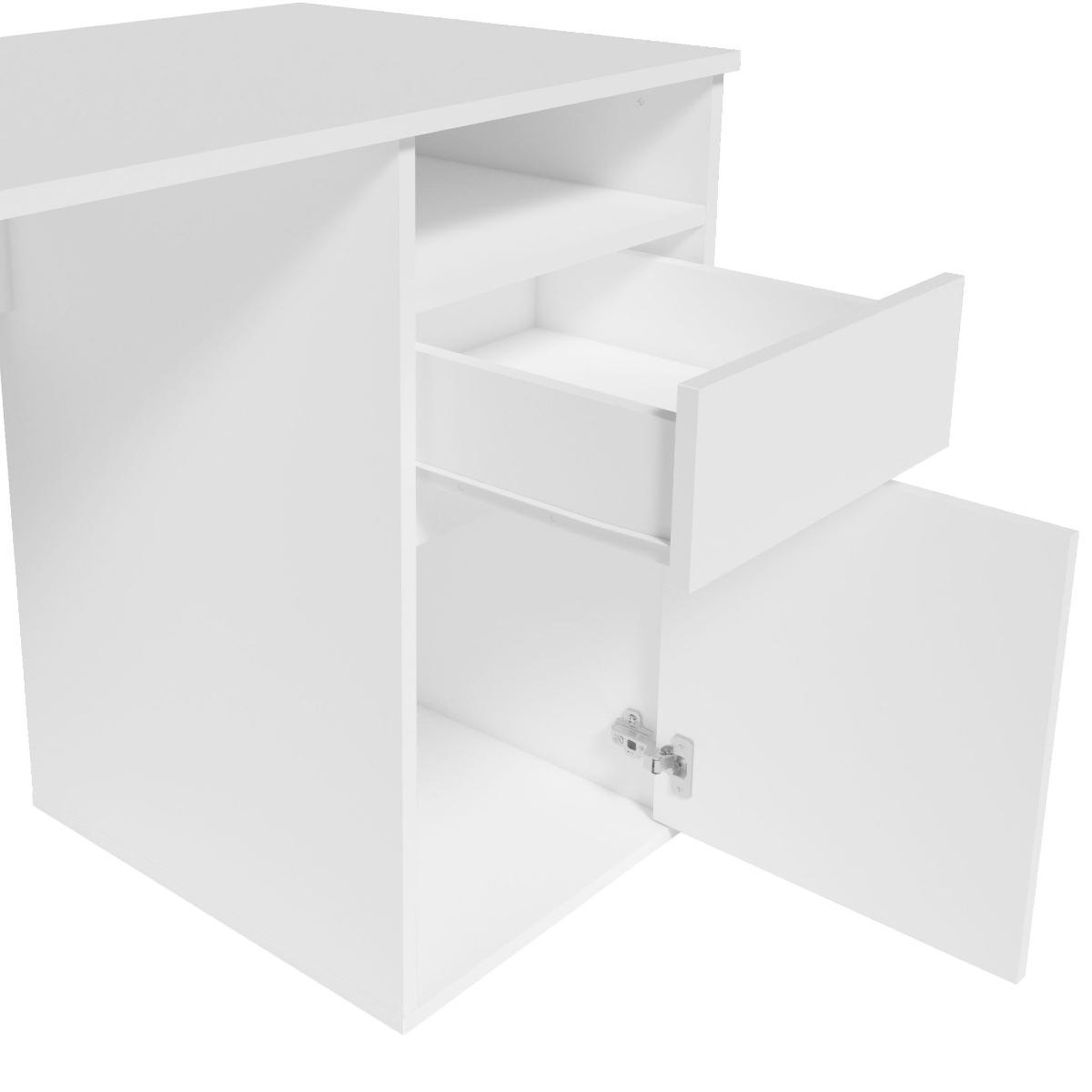 Voir la diapositive 5 : JLC KREATION Bureau moderne blanc 120cm avec rangement albi