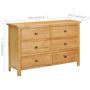 Voir la diapositive 6 : VIDAXL Commode 105x33,5x73 cm Bois de chene massif