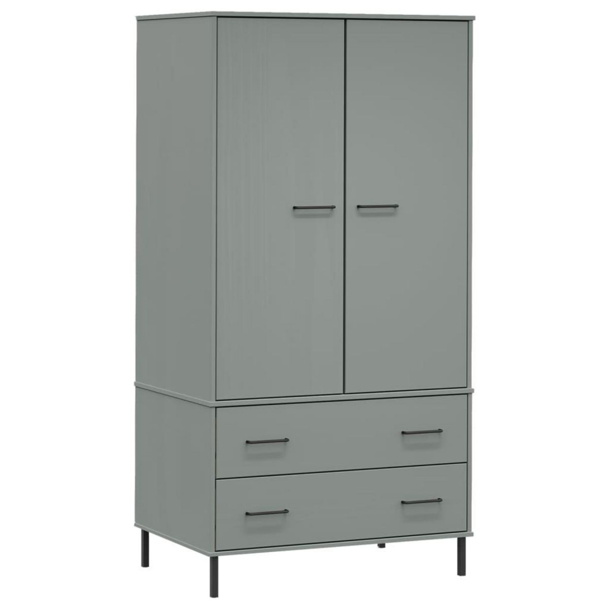 VIDAXL Garde-robe avec pieds en metal Gris 90x55x172,5 cm Bois OSLO