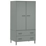 Voir la diapositive 2 : VIDAXL Garde-robe avec pieds en metal Gris 90x55x172,5 cm Bois OSLO