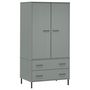 Voir la diapositive 2 : VIDAXL Garde-robe avec pieds en metal Gris 90x55x172,5 cm Bois OSLO
