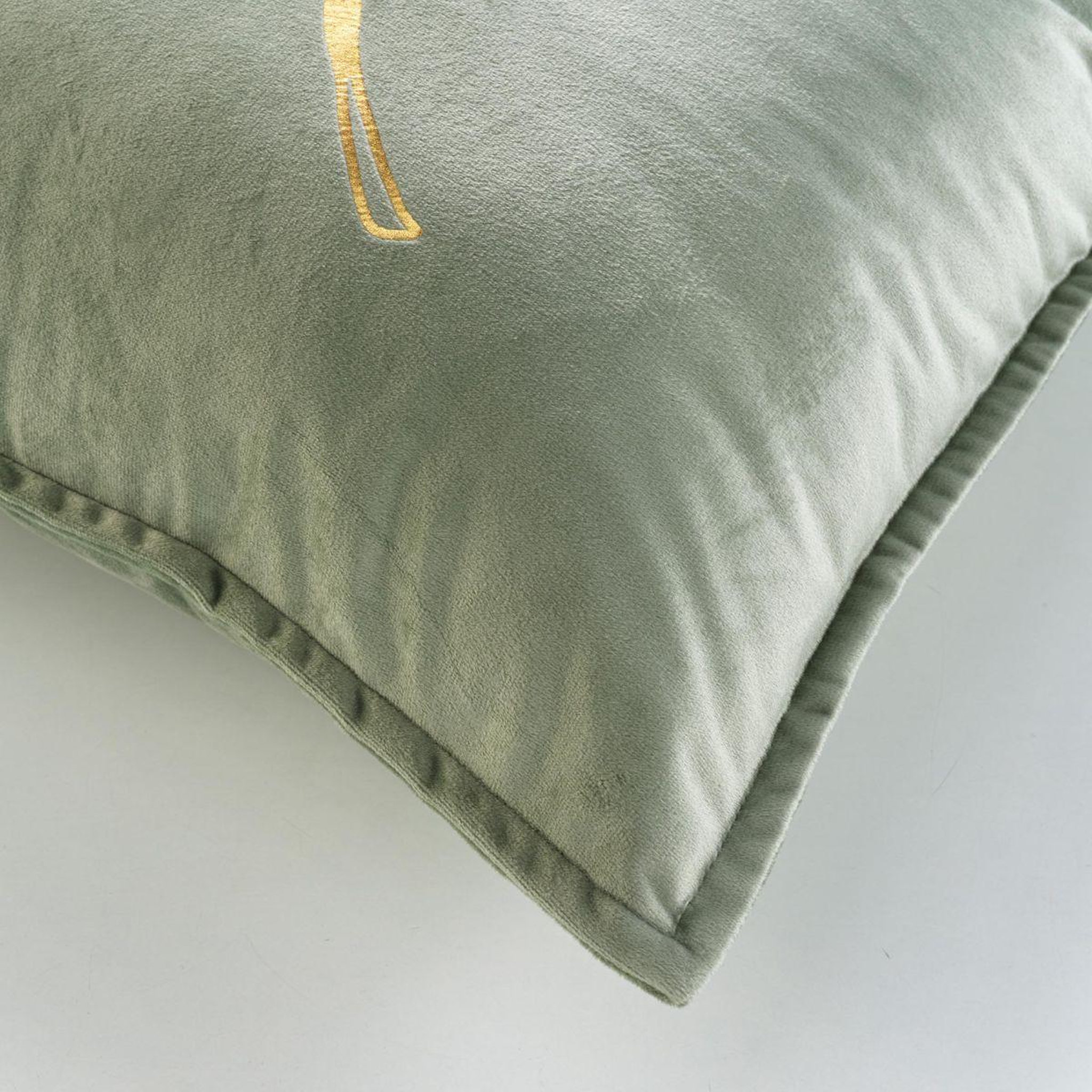 Voir la diapositive 3 : Douceur d'Intérieur Coussin déco en velours  glama  45x45cm vert