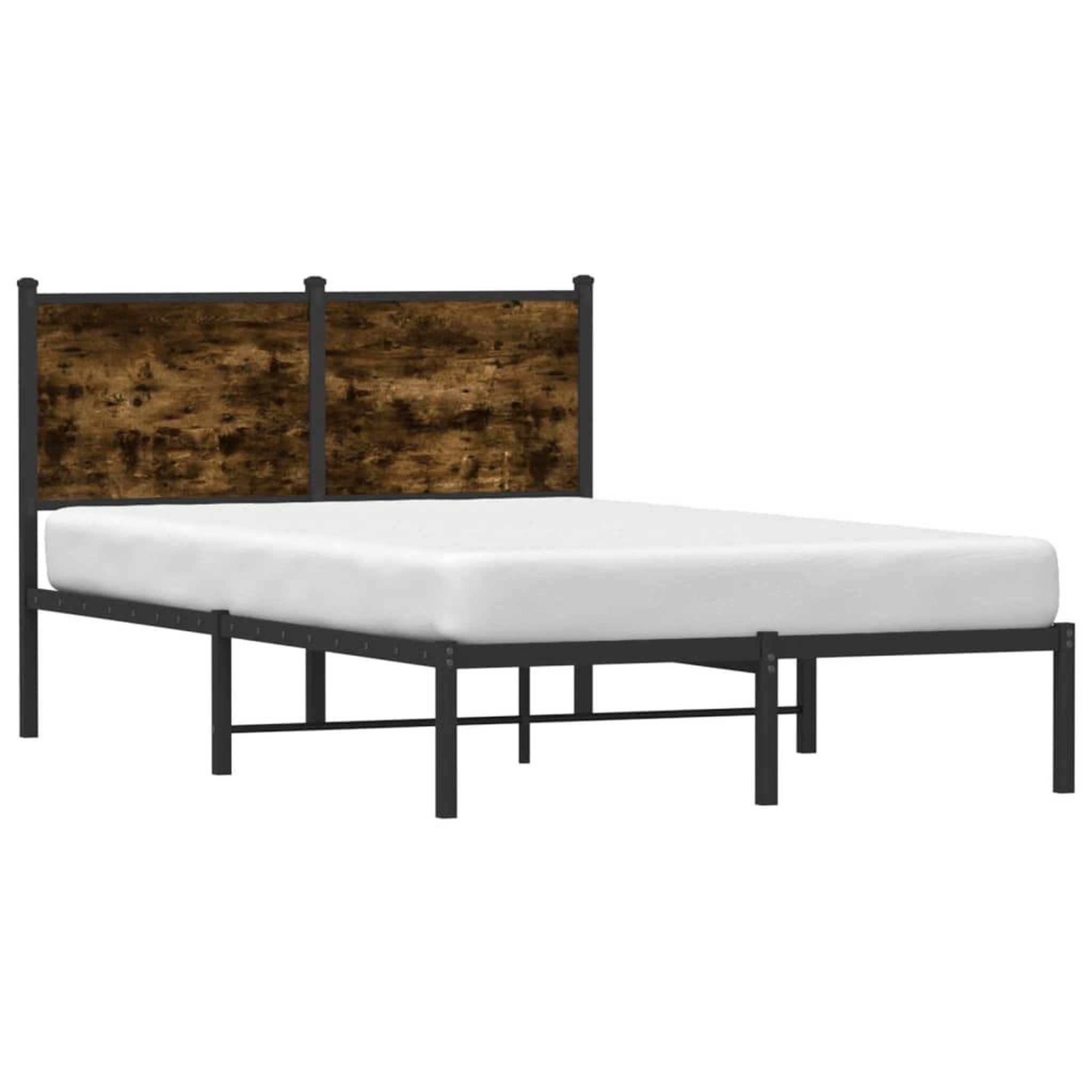 Voir la diapositive 4 : VIDAXL Cadre de lit en metal sans matelas chene fume 120x190 cm
