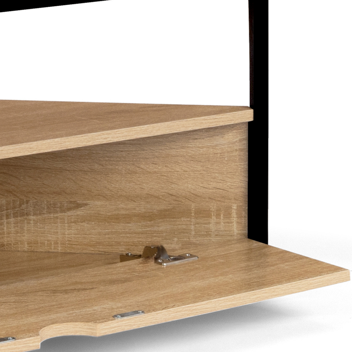 ID MARKET Meuble TV 100 cm d'angle DETROIT avec placard design industriel