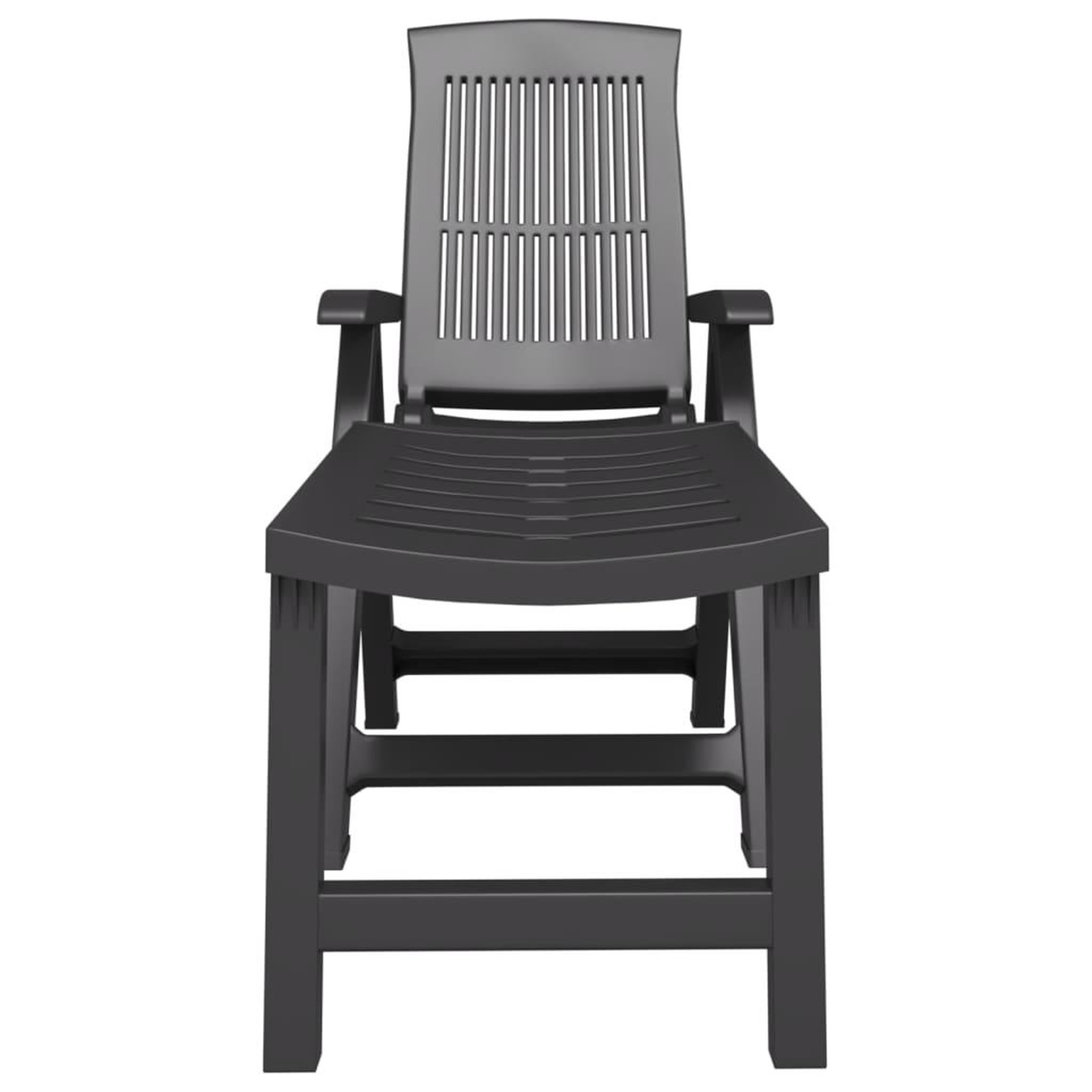 Voir la diapositive 3 : VIDAXL Chaise longue anthracite plastique