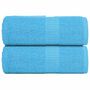 Voir la diapositive 1 : VIDAXL Serviettes d invité 2 pcs turquoise 30x50cm 360 g m² 100% coton