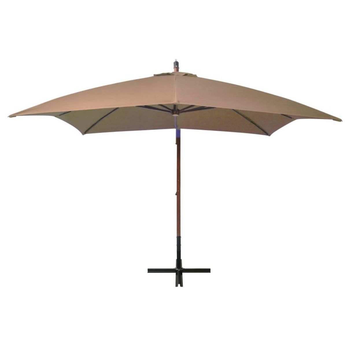 VIDAXL Parasol de jardin suspendu avec mat Taupe bois de sapin massif