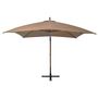Voir la diapositive 2 : VIDAXL Parasol de jardin suspendu avec mat Taupe bois de sapin massif