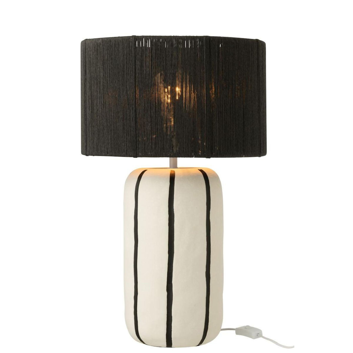 Paris Prix Lampe à Poser à Rayures  Irvin  60cm Noir & Blanc