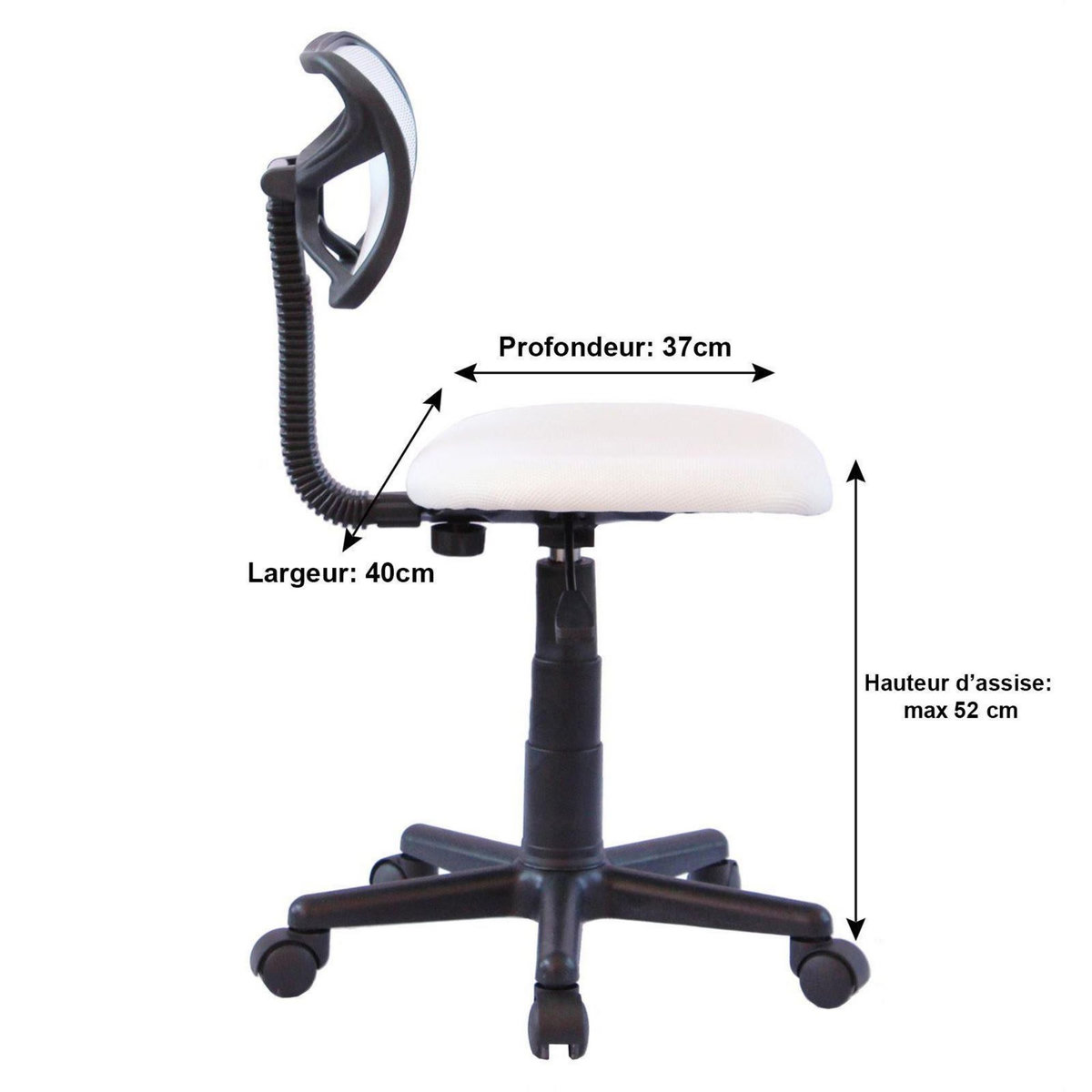 IDIMEX Chaise de bureau pour enfant MILAN