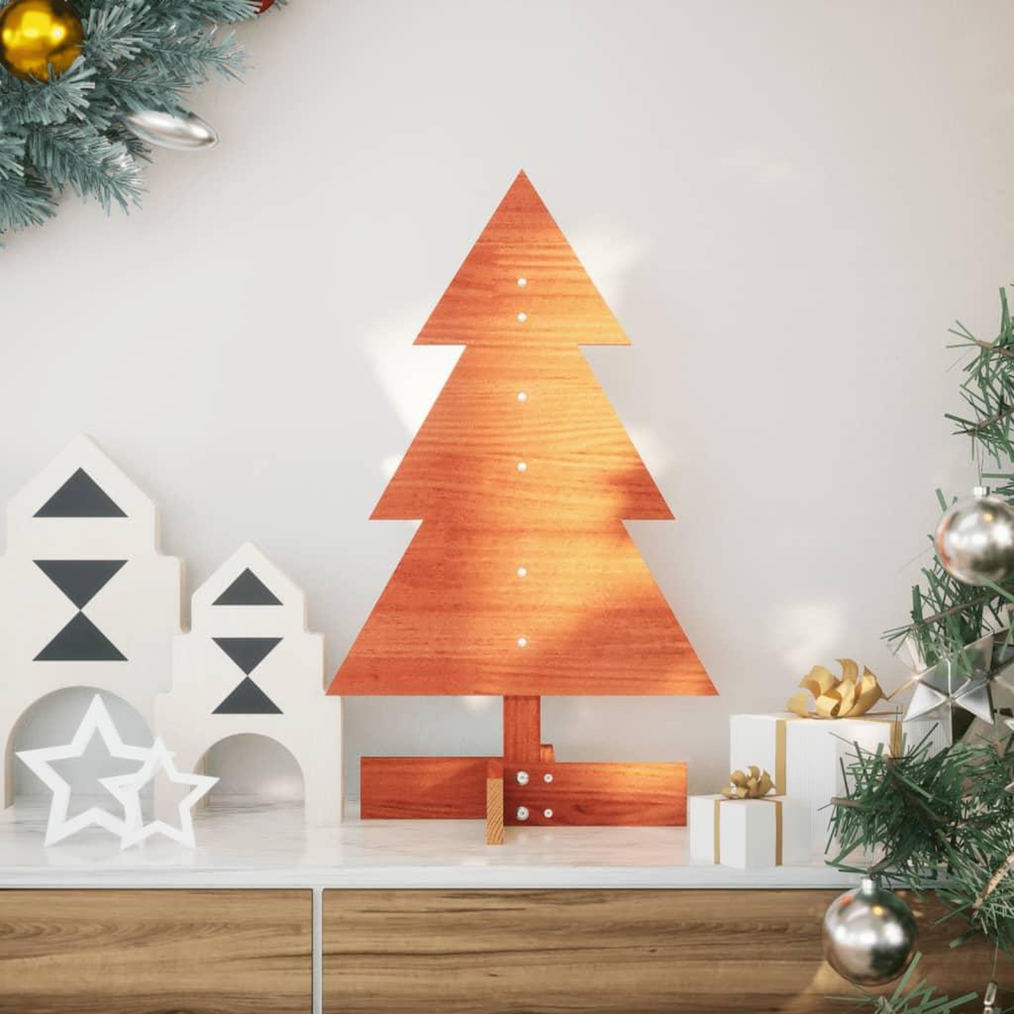 VIDAXL Arbre de Noël en bois pour decoration 60 cm bois de pin massif