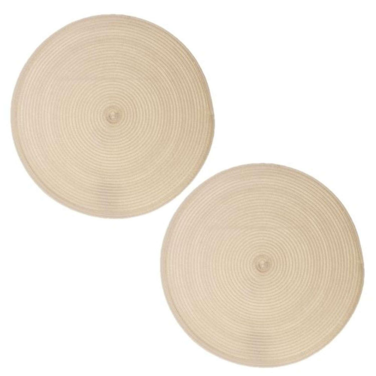 SECRET DE GOURMET Lot de 2 sets de table Tressés Ronds - Diam. 38 cm - Noir