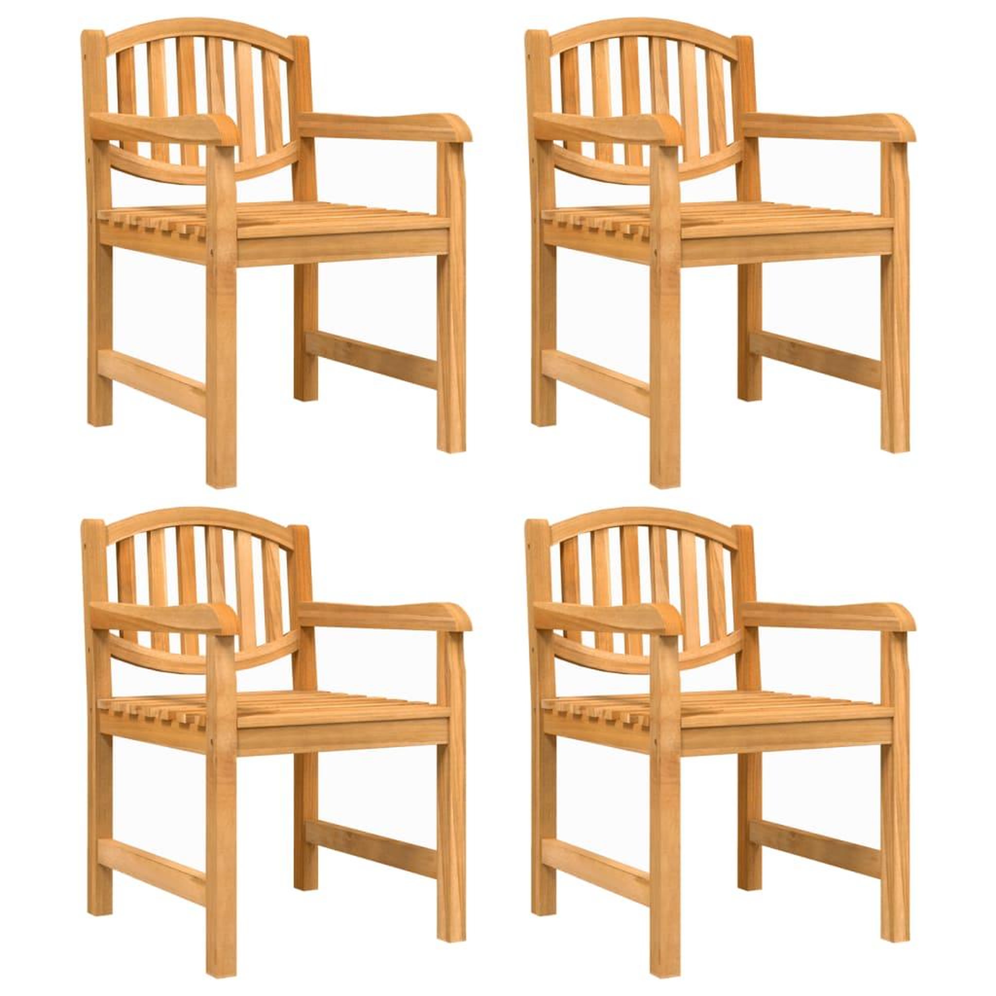 Voir la diapositive 2 : VIDAXL Chaises de jardin lot de 4 58x59x88 cm bois de teck solide