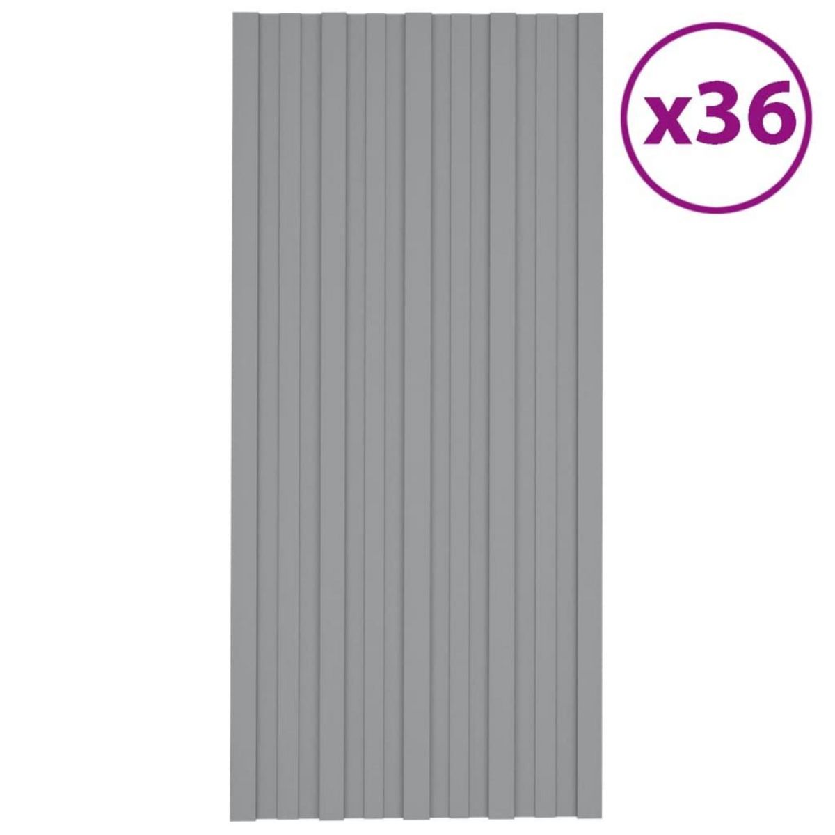 VIDAXL Panneaux de toiture 36 pcs Acier galvanise Gris 100x45 cm
