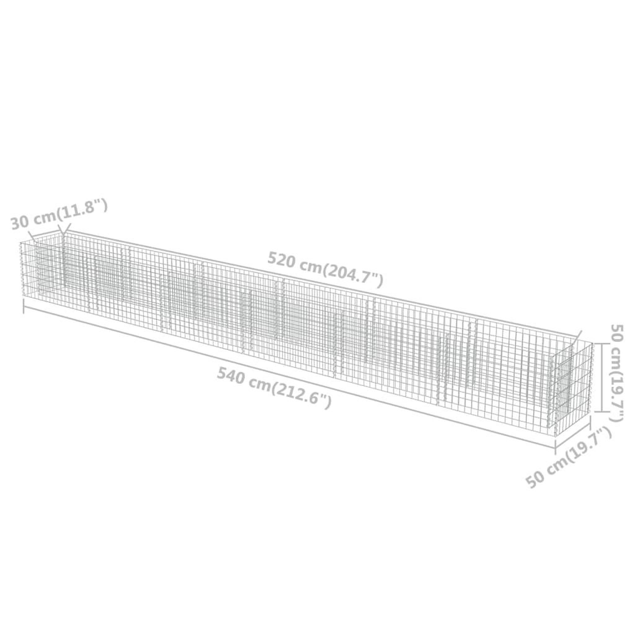 Voir la diapositive 6 : VIDAXL Lit sureleve a gabion Acier galvanise 540x50x50 cm