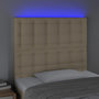 Voir la diapositive 3 : VIDAXL Tete de lit a LED Creme 90x5x118/128 cm Tissu