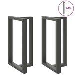 VIDAXL Pieds de table de bar forme de T 2 pcs anthracite acier