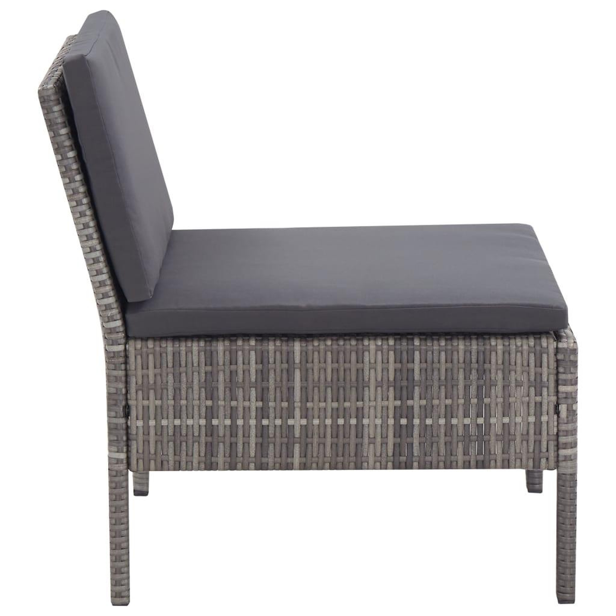 Voir la diapositive 5 : VIDAXL Salon de jardin 3 pcs avec coussins Resine tressee Gris