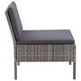 Voir la diapositive 5 : VIDAXL Salon de jardin 3 pcs avec coussins Resine tressee Gris