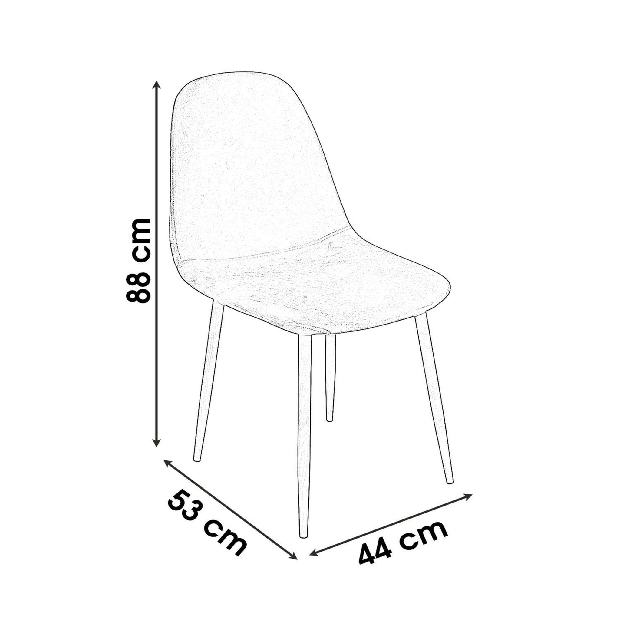 Voir la diapositive 2 : TOILINUX Lot de 4 chaises de table design velours inoui