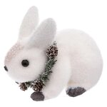 ATMOSPHERA Statuette Déco  Lapin Couronne  16cm Blanc