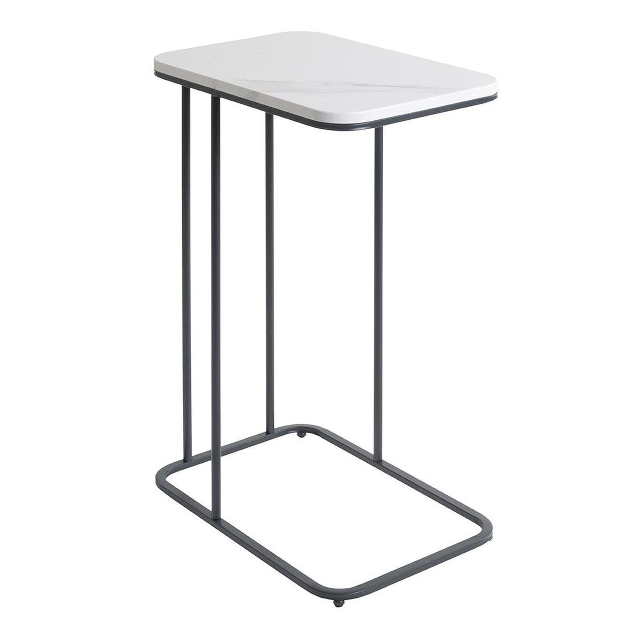 Paris Prix Table d'Appoint Effet Marbre  Alba  67cm Blanc & Noir